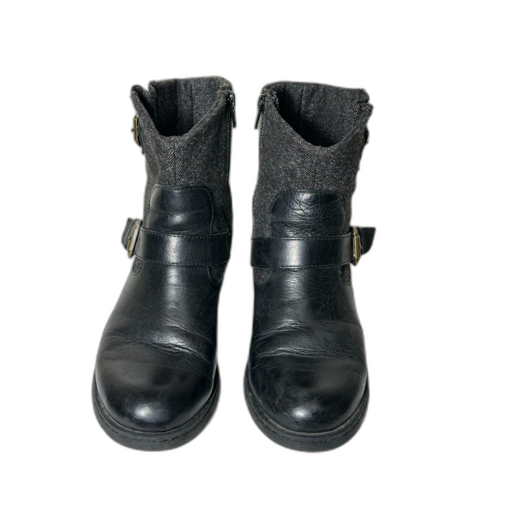 B.O.C. Born Concepts Gates Ankle Boots Women's Size 8M Black Leather Zip Casual